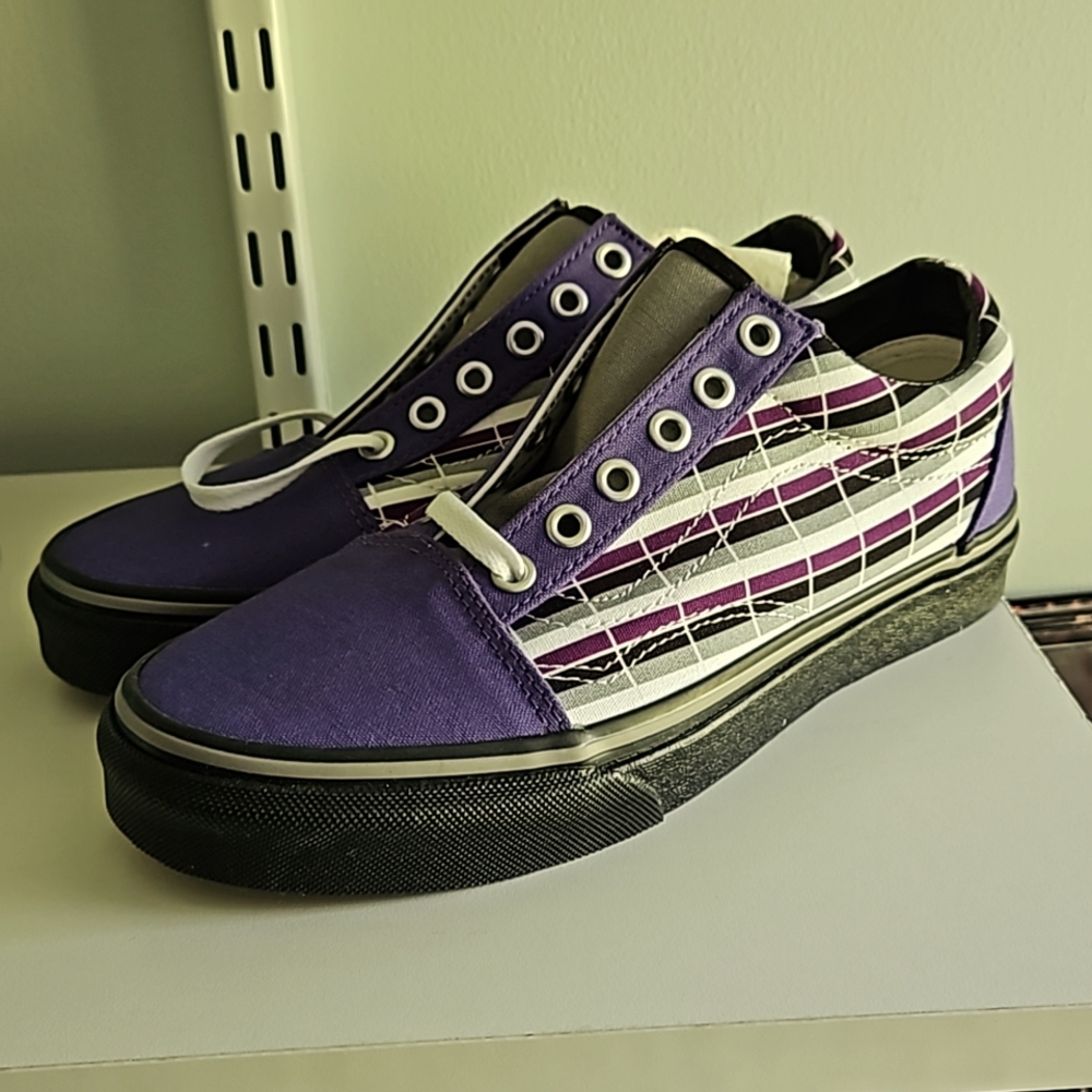 Custom Purple Striped Vans